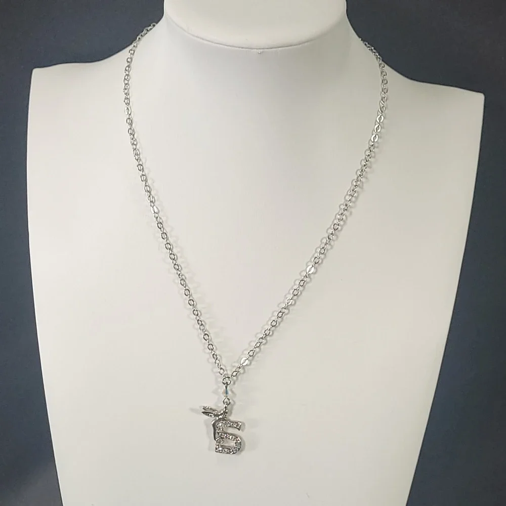 Kirks Folly Fairy Initial S Pendant Necklace Women Silver Aurora Borealis